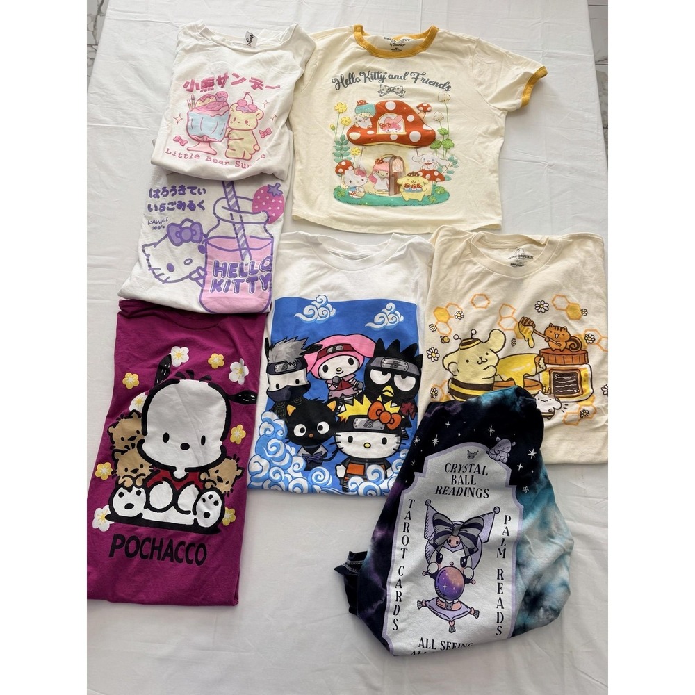 Sanrio T Shirt Lot Womens Multi-Size Hello Kitty Kuromi Pochacco Cute Graphic
